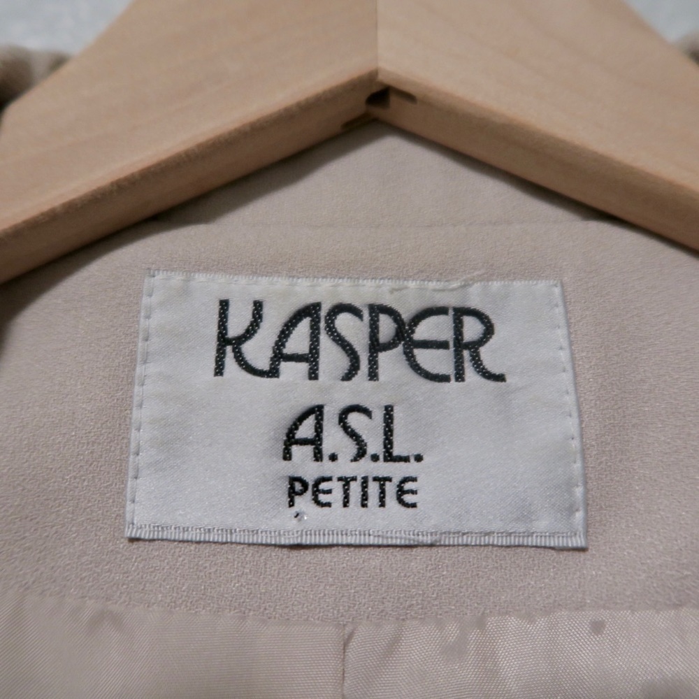 Beige Double Breasted Blazer Suit Jacket Career Cream Kasper ASL Petite - Picture 2 of 16